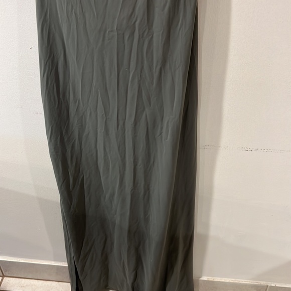 Susana Monaco One-shoulder Cutout High Slit Maxi Dress In Slate - Picture 6 of 9